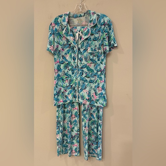 Lilly Pulitzer S Pajama Set, “Barking up the Palm Tree”Print in Preloved Cond. - Picture 3 of 6